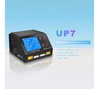Acouto Cargador de Equilibrio de Batería UP7, Descargador AC 200W DC 2x200W 10Ax2 de Doble Canal para Lipo LiHV Lilon Life La Salida de La Batería Es Diferente en 400W AC/DC 200W Compatible con Ultra