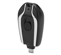 Acouto Cargador Portátil con Llavero, Banco de Energía de 1500mAh con USB C, Mini Cargador de Teléfono con Llavero de Emergencia para Teléfonos (Black)