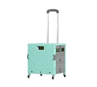 Acouto Carro Utilitario Plegable 4 Ruedas Universales con Freno Silencioso Carro de Mano Plegable Caja Utilitaria Rodante con Cubierta La Rueda Central Blanca Se Puede Plegar, Diseño que Ahorra, No