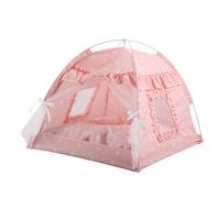 Acouto Casa de Campaña para Gatos, Cortina de Gasa con Ventilación Semicerrada, Tienda Portátil de Verano para Mascotas, para Mascotas, Gatos, Perros, 40x40x37cm / 15 7x15 7x14 6 Pulgadas, Adecuado