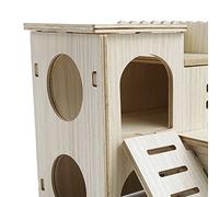 Acouto Casa de Madera para Hámster, Mordedura de Juguete, Casa Escondite para Hámster, Accesorios para, Escalera para Escalar, Castillo Pequeño, 15x7x5cm / 5 9x2 8x2 0in Refugio Seguro Little It de