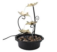 Acouto Cascada de Mesa Interior Fuente de Agua de Mesa Interior Zen, Cascada Zen de Material de Hierro con Bomba USB y Luces LED para Decoración del Hogar de Oficina