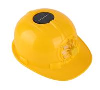 Acouto Casco de Seguridad con Ventilador Solar, Forro Ajustable con Perilla y Diseño Transpirable para Trabajo Al Aire Libre en Construcción (Yellow)