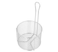 Acouto Cesta para Freír de Acero Inoxidable de 8,3 Pulgadas, Cesta para Freír de Malla Redonda Fácil de Limpiar con Vertical, Ideal para Cocinar Patatas Fritas, Alitas de Pollo, Verduras en Casa o