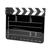 Acouto Claqueta Acrílica de 30x25 CM, Película Profesional, Acción, Aplauso, Director, Herramienta de Fotografía, Tablero de Rayas Blancas, No Es Fácil, Colorido, Claqueta, Director, Películas