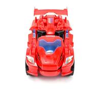 Acouto Coche de Dinosaurio Transformador, Juguete Eléctrico de Deformación, Rueda Universal, Vehículo Robot de Transformación Automática con Luces, Sonidos, Regalo de Cumpleaños de Navidad para (rojo)