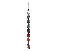 Acouto Colgante de Cristales Curativos de Chakras de 7 Colores, Decoración de Piedras Preciosas Naturales, Adorno Colgante con Piedras de Jade, para Coche, Hogar, Sala de Estar,