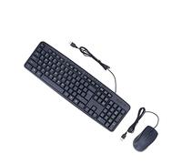 Acouto Combo de Teclado con Cable Diseño Ergonómico 113 Teclas Teclado con Cable 1000DPI Cableado para Escritorio Soporte para Computadora Portátil Dentro y Fuera del con ComboTeclado
