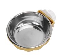 Acouto Comedero de Acero Inoxidable Extraíble para Perros con Forma de Calabaza, Cuenco Colgante para Perros, Gatos, Pájaros, Cobayas, Cuenco Redondo Amarillo, Jaula C Comedero de Acero Inoxidable