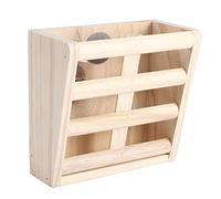 Acouto Comedero para Conejos Pesebre de Hierba de Madera, Dispensador de Comida para Mascotas Pequeñas Antimordeduras, Estante de 16 Cm No Más Diseño, Fácil Instalación, Menos Desorden para