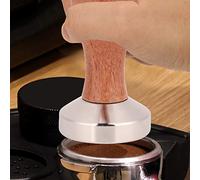 Acouto Compactador Plano Manual de café en Polvo de Acero Inoxidable con de Madera Accesorios de Cocina 49 Mm un Ayudante para el café en Polvo Ergonomía Inoxidable Diseñado para la Extracción para
