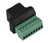 Acouto Conector Terminal de Tornillo de 8 Pines RJ45 Adaptador de Gato Femenino para DVR Digital, EIA/TIA 568B Capacitación Estándar, Balun RJ45 Uso de Video, Material de Plástico de aleación: