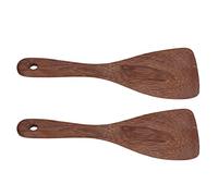Acouto Cuchara de Paleta Cuchara de Arroz de Madera Herramienta de Cocina Ergonómica Resistente Al Calor Paquete de 2 8.7x3.1 Pulgadas para Cocinar y Servir Arroz (boca oblicua)