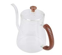 Acouto Cuero de Vidrio de Vidrio de Borosilicato Premium 600 Ml Coffee de Agarre Cómodo té té de sobre Tetera