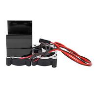 Acouto Disipador de Calor de Aleación de Aluminio para Motor 540/545/550 con Doble Ventilador y Sensor de Temperatura Automático, para RC Car 1/10 HPI HSP Axial (BLACK)