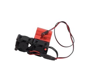 Acouto Disipador de Calor de Aleación de Aluminio para Motor 540/545/550 con Doble Ventilador y Sensor de Temperatura Automático, para RC Car 1/10 HPI HSP Axial (rojo)