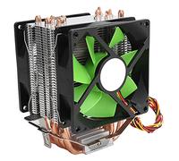 Acouto Enfriador de CPU de 9 Cm, Ventilador Doble de 3 Pines Apto para Ventiladores LGA775/1155/1156/1366 AM2/AM2+/AM3 que Proporciona un Rendimiento para Ventilador de Refrigeración de CPUEnfriador