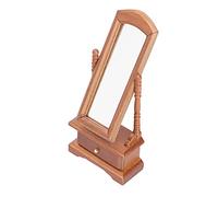 Acouto Espejo de Tocador para Casa de Muñecas 1:12 con Cajón, Accesorios de Decoración de Muebles en Miniatura, Blanco y Aplicable, Inofensivo, 1 Material para Muñecas, Se Adapta a 12 y Madera en