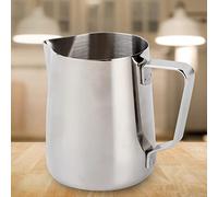 Acouto Espumador de Leche de Acero Inoxidable Taza para Espumar Leche de Acero Inoxidable, Ergonómico a Prueba de Calor, Jarra de Vertido de Precisión para Latte Art, café Casero de 350 Ml y 600 Ml