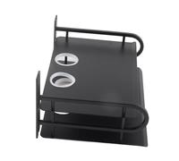 Acouto Estante de Caja de Televisión de Doble Capa Negra Flotante para DVD de Caja de Cable de Enrutador, Estante Montada en la Pared para Sala de Estar de Dormitorio