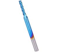 Acouto Fresa de Recto CNC con Revestimiento NanoBlue de Acero de Tungsteno de 4 Flautas y Desgaste Alto El Procesado Hecho La Resistencia del Tungsteno de La Flauta Es con (3.175 * 2 * 10)