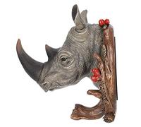 Acouto Gancho de Animal Dorado Antiguo, Perchero de Pared de Resina Vintage, Colgador de Toallas único para Dormitorio y Cocina (Rinoceronte (vintage))