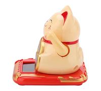 Acouto Gato Que Agita, Gato de la Suerte con Energía Solar, Plástico, 6,3 X 6 X 7 Cm, de la Fortuna Que Hace Señas para el Salpicadero del Coche, Hogar, Oficina, Tienda, Restaurante, Decoración,