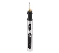 Acouto Herramientas de Pulido Pluma Herramienta de Grabado Eléctrica Portátil, USB Recargable 4.2V 3 Velocidades 18000RPM Mini Tallador Plateado Antideslizante, para Metal Vidrio Madera Piedra Joyería