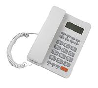 Acouto Hogar Hotel Teléfono de Escritorio con Cable Teléfono Fijo de Oficina DTMF/FSK Pantalla en Inglés Blanco Usted Sabe en la Fecha Cal de Hotel de Casa Fijo de Casa