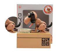 Acouto Hucha para Perros para Niños Dibujos Animados Lindo Atractivo Banco de Ahorro para Decorativo Marrón Blanco Tamaño del Perro Forma con la Que STI Dog BankMoney Saving BankCoin Saving (Talla