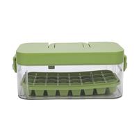 Acouto Ice Box Ice Cubitera para Congelador, Bandeja de Cubitos de Hielo de Silicona Flexible con Tapa y Cuchara, Perfecta para Fiestas y Cócteles 24 Celdas