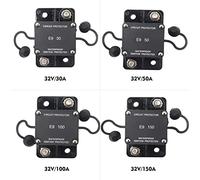 Acouto Interruptor de Circuito de 32V /100A IP67 Restablecimiento Automático para la Marina de Automóviles desde una Corriente para Reemplazo Inoxidable /4 "remachado Directo Más Seguro Más No (150A)