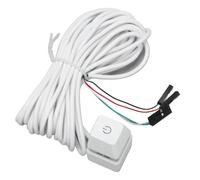 Acouto Interruptor de Encendido para PC Tecla Mecánica Blanca Interruptor Azul Retroiluminado Plug and Play Botón de Encendido para PC para Escritorio Oficina Juegos Luz Colorida Cable de 6.6 Pies