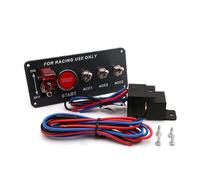 Acouto Interruptor de Palanca de Encendido 5 en 1 12V 40A Kit de Encendido de Arranque de Panel de Fibra de Carbono para Automóvil Camión Reduzca la Impedancia Botón de de Energía Adicional de los