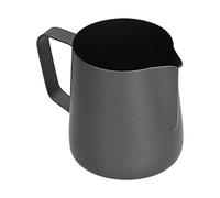 Acouto Jarra para Espumar Leche con Boca Puntiaguda de PTFE de 400 Ml, Jarra de café de Acero Inoxidable para Cocina Casera, Negra para Verter y Sostener Cómodamente, su Leche Tiene que Ser Muy de