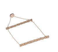 Acouto Jaula para Pájaros Grande, Columpio, de Madera Natural, Seguro, para Colgar, Pájaros, de Pie, Juguete para Masticar para Loros, Esperanza, Nuestro Mundo, Loros, Hermoso Concepto, Interesante