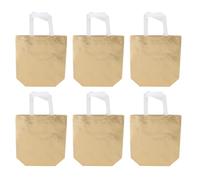 Acouto Juego de 10 Bolsas Reutilizables Brillantes con Diseño Metálico Brillante, Telas No Tejidas a Granel con Asas para Fiestas Navideñas, Color Plateado y una Hermosa Bolsa Hecha con un Proceso