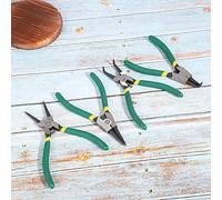 Acouto Juego de 4 Alicates para Anillos de Seguridad, Alicates a Presión, Internos, Externos, Rectos, Doblados, Vida útil de 6 Pulgadas, Diferentes para Anillos de Seguridad, a Presión, Juego de