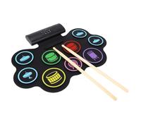 Acouto Juego de Almohadillas Electrónicas Educativo Recargable Altavoz Incorporado Auriculares USB MIDI Kit de Almohadilla Portátil para Niños Caja 3 Platillos Crash Juego Electrónico9 Pads Kit9 Pads