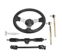 Acouto Juego de Conjunto de Soporte de Barra de Acoplamiento para Volante de Repuesto para ATV Go Kart Quad de 150-250 - Soporte de Barra de Acoplamiento de Metal y Volante ATV Go Kart Q Ering