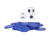 Acouto Juego de Dados Izquierdo Derecho Letreros Transparentes Acrílico Resistente 3 Dados Juego de 24 Fichas para Amigos Los Jugadores de la Fiesta Pueden Configurar 3 Fichas Adecuado de Izquierdo