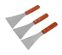 Acouto Juego de Espátulas Compensadas, Espátula para Pasteles de Acero Inoxidable con de Haya, Espátulas para Glaseado Redondas y Ranuradas, para Decoración de Pasteles, Mezcla para Hornear y
