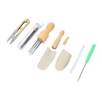 Acouto Juego de Fieltro de Aguja Cortahilos Artesanales Hechos a Mano Cubierta de Dedo de Punzón con Caja de Almacenamiento para Usar un Juego de Accesorios de Bordado Profesional de Hilo