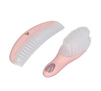 Acouto Juego de Peine y Cepillo para bebé, Bonito, Rosa, Pequeño, Compacto, Ligero, Portátil, Suave y Cómodo, Herramientas de Masaje para Peine Infantil, Redondo, No Raya Al bebé, Redondo, Es un