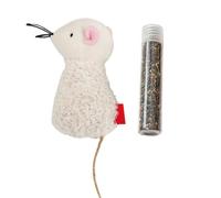 Acouto Juguete de Hierba Gatera Recargable, Diseño de Ratón de Peluche | Material duradero, Fácil recarga, Juego interactivo, Reduce la ansiedad