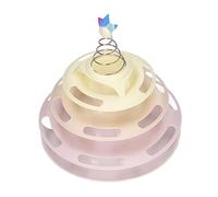 Acouto Juguete Giratorio para Gatos Alivia el Aburrimiento Interactivo Bolas de Juguete para Gatos con Plato Giratorio de 4 Niveles con Estrella de Primavera para Suministros para Gatitos Púrpura de