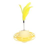 Acouto Juguete Giratorio para Gatos Rotación de 360 Grados Alivia el Aburrimiento Interesante Juguete Interactivo para Gatos con Pluma para Suministros para Azul a Tu Pequeño para Lata Gato con