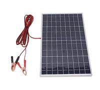 Acouto Kit de Panel Solar de 15 W, 18 V, Cargador Solar Policristalino de Alta Eficiencia, Marco de Aleación de Aluminio Ligero con Abrazadera para Coche, RV, Camión, Tractor, Carga