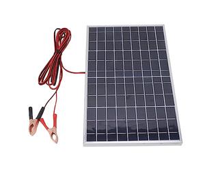 Acouto Kit de Panel Solar de 15 W, 18 V, Cargador Solar Policristalino de Alta Eficiencia, Marco de Aleación de Aluminio Ligero con Abrazadera para Coche, RV, Camión, Tractor, Carga