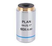 Acouto Lente Objetivo de Microscopio 60X, Objetivo Infinito Acromático con Revestimiento Multicapa para Microscopios Biológicos, Diámetro de Rosca de 20,2 Mm